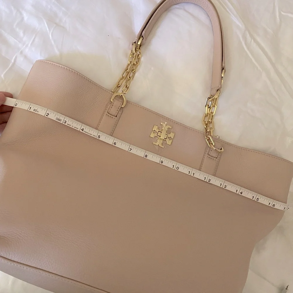NWT Tory Burch Light Oak Pebbled Leather Mercer Tote 34034